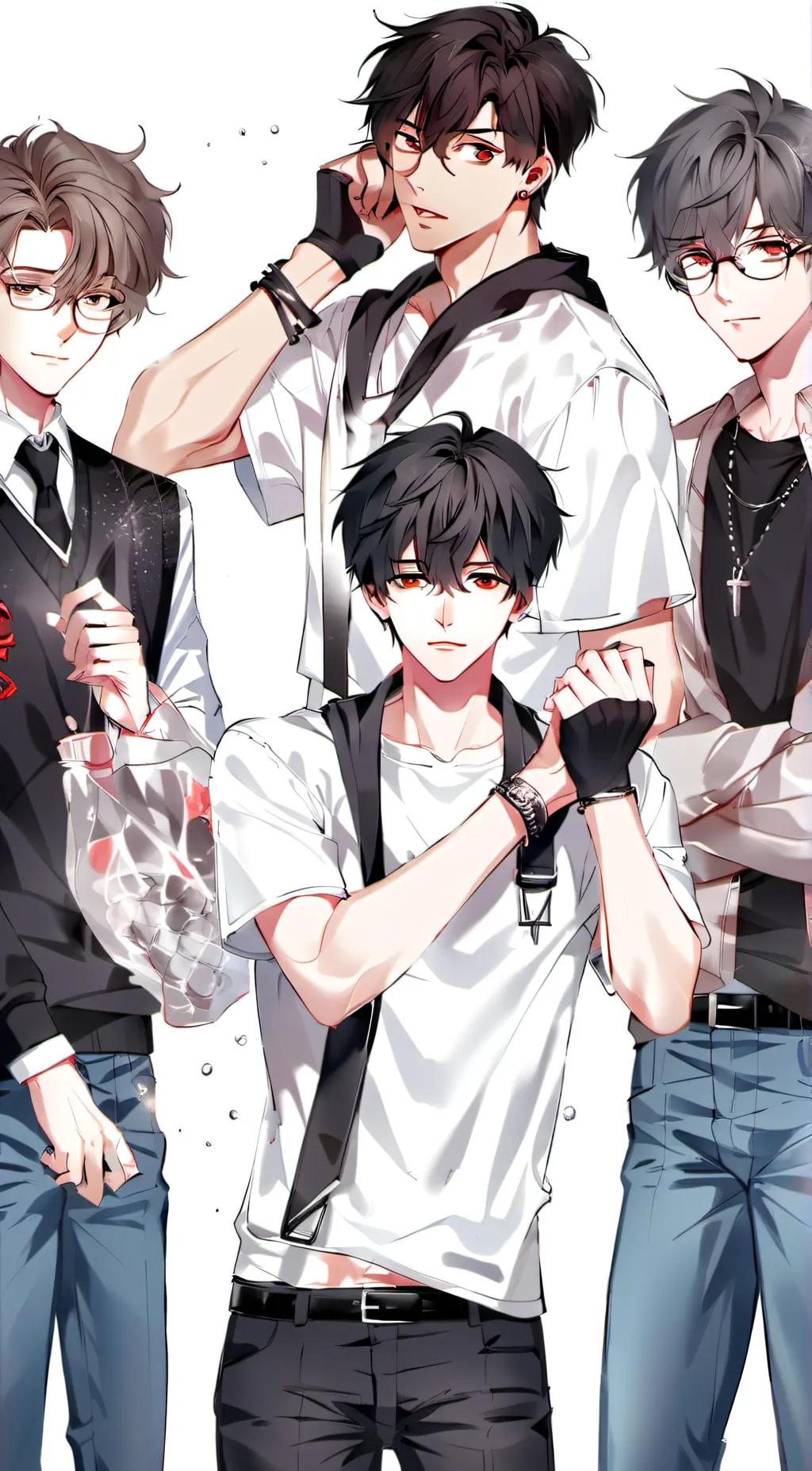 ai character: Anime con boys background