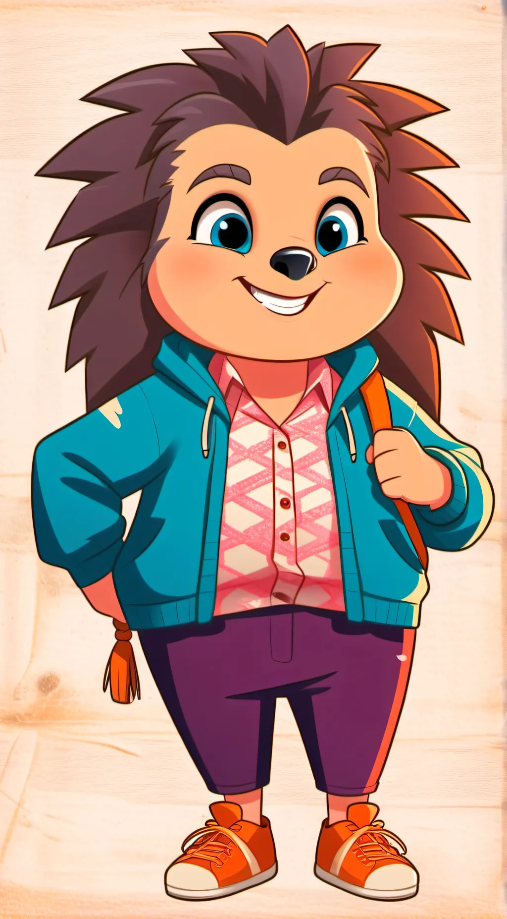 ai character: porcupine girl. background