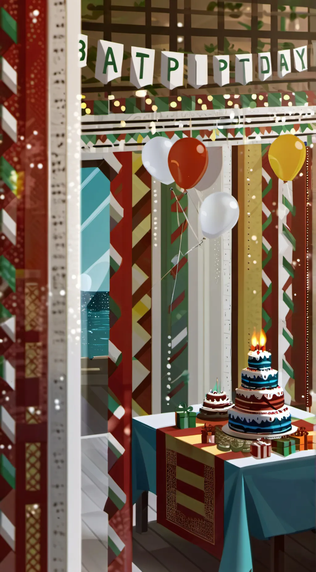 ai character: Birthday background