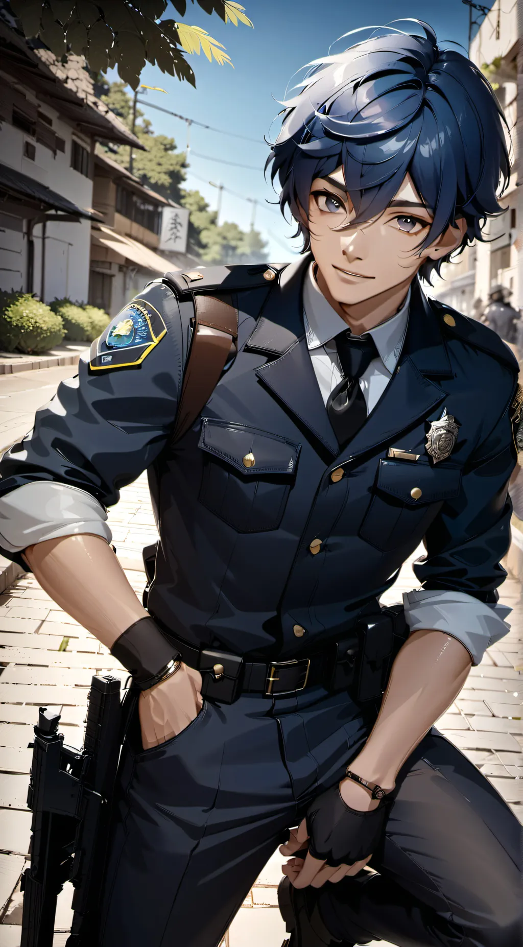 ai character: Officer max  background