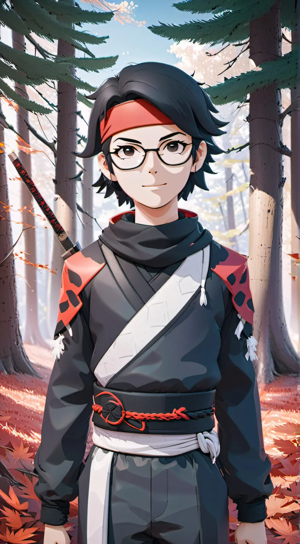 ai character: Sarada Uchiha  background