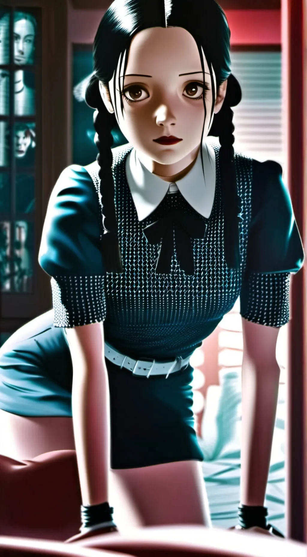 ai character: Wednesday Addams background
