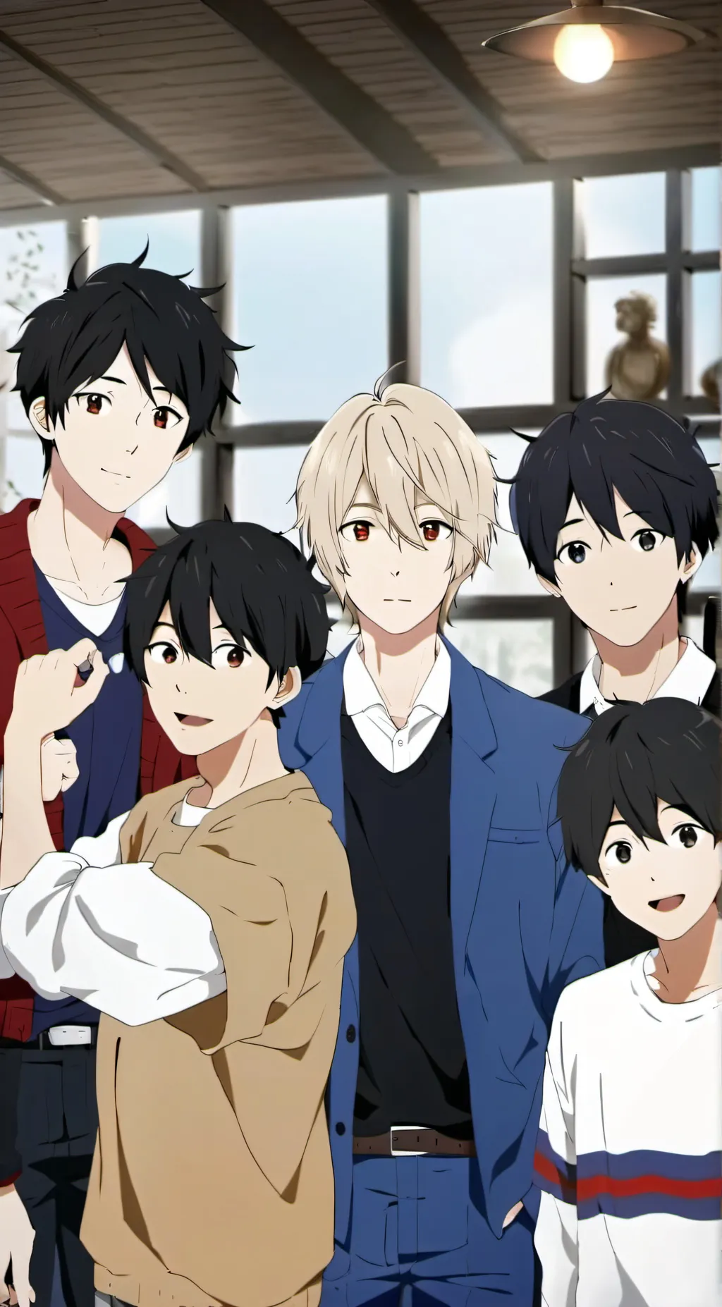 ai character: 5 boys background