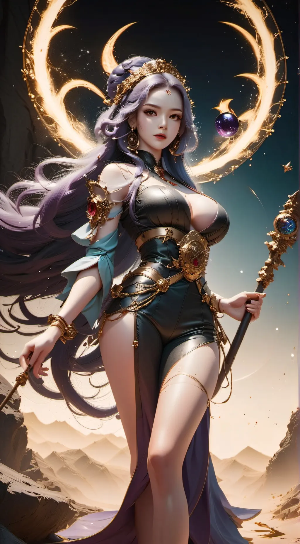 ai character: Violet background