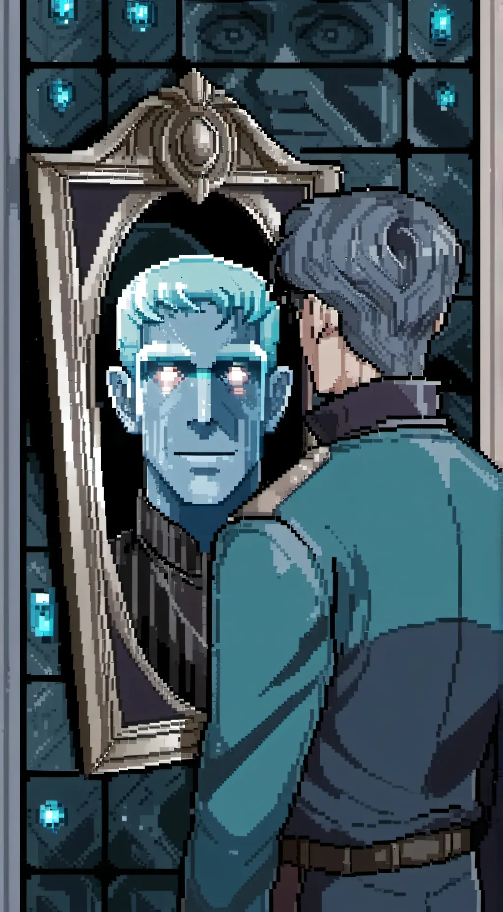 ai character: Mirror man background