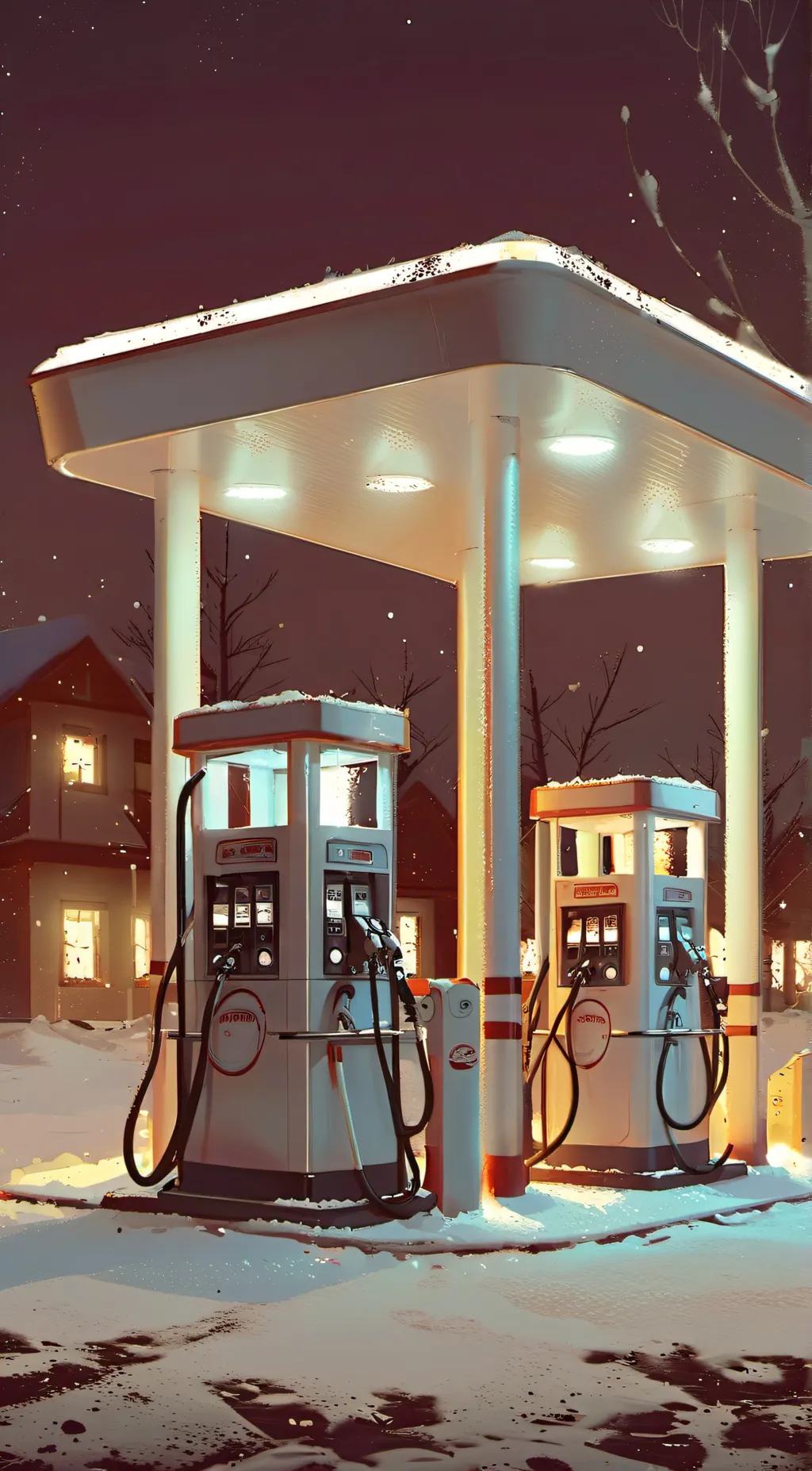 ai character: gas station scary background