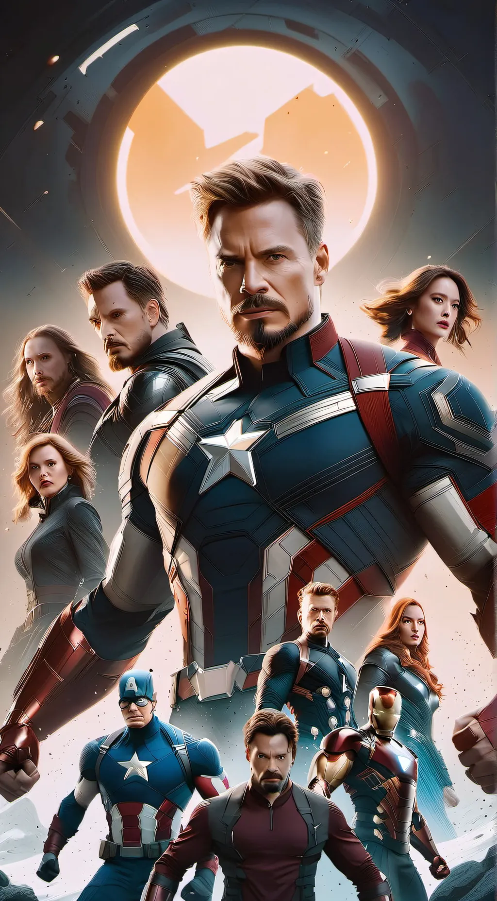 ai character: avengers  background