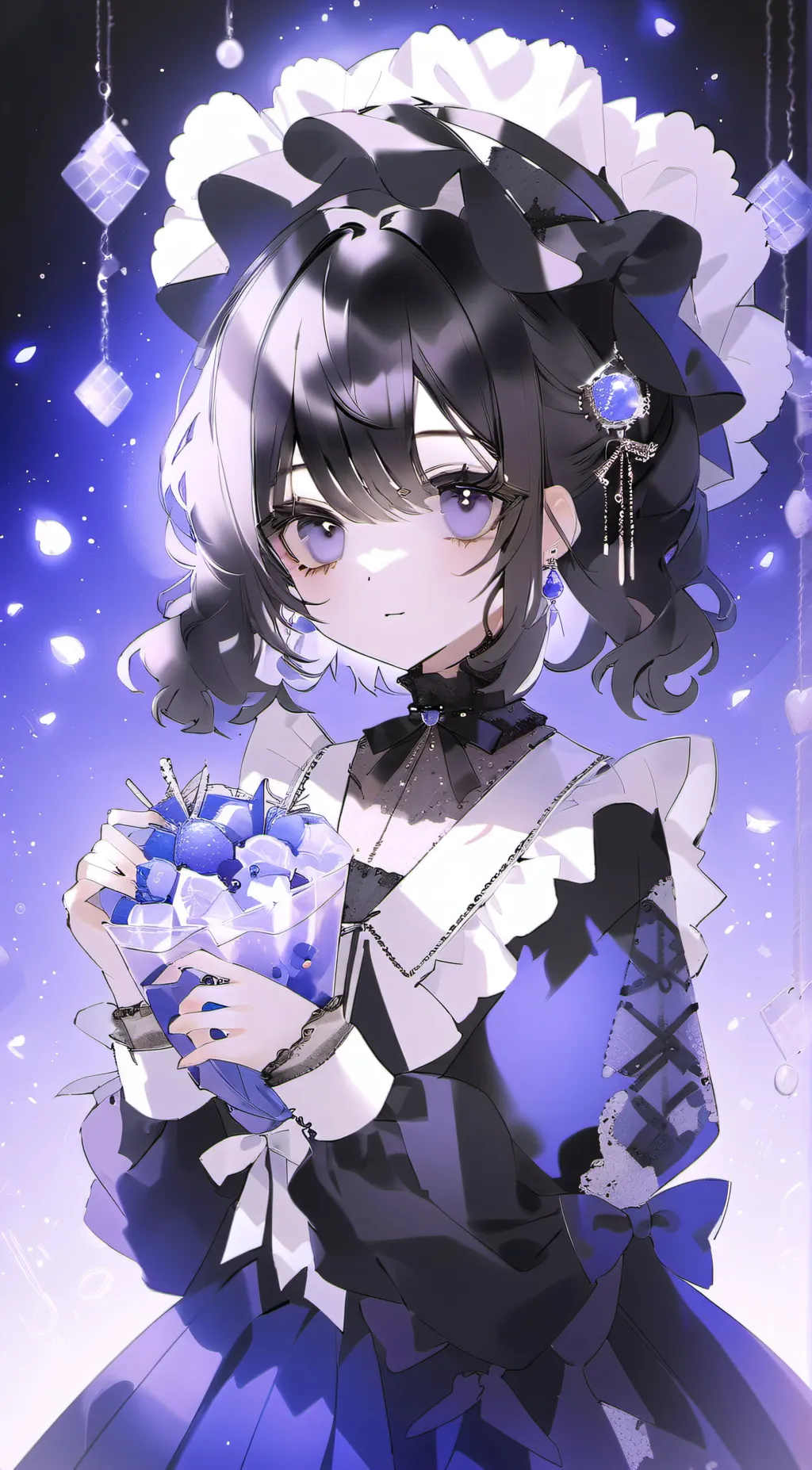 ai character: Violet background