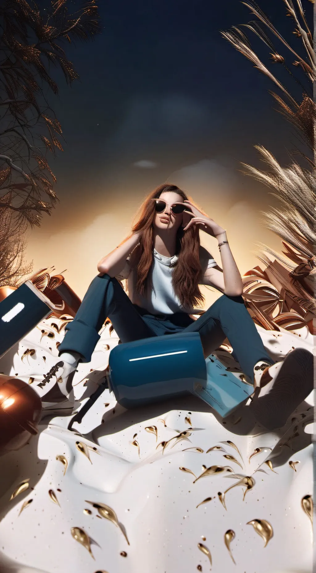 ai character: Sadie sink  background