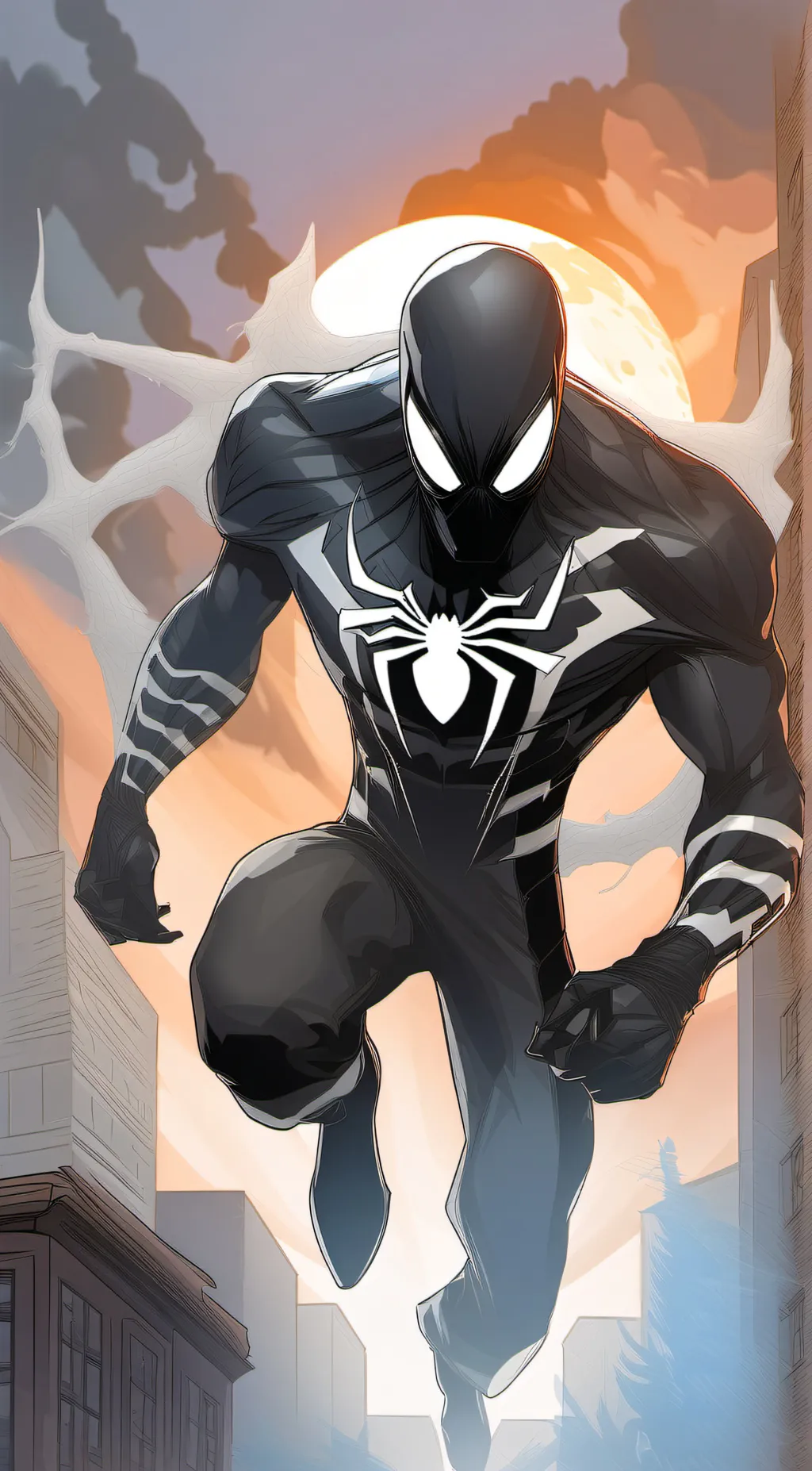 ai character: Symbiote Spidey background