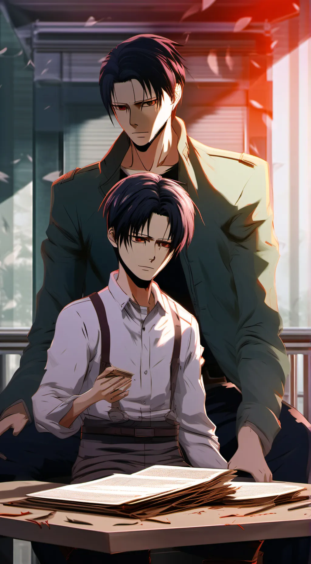 ai character: Yandere Levi  background