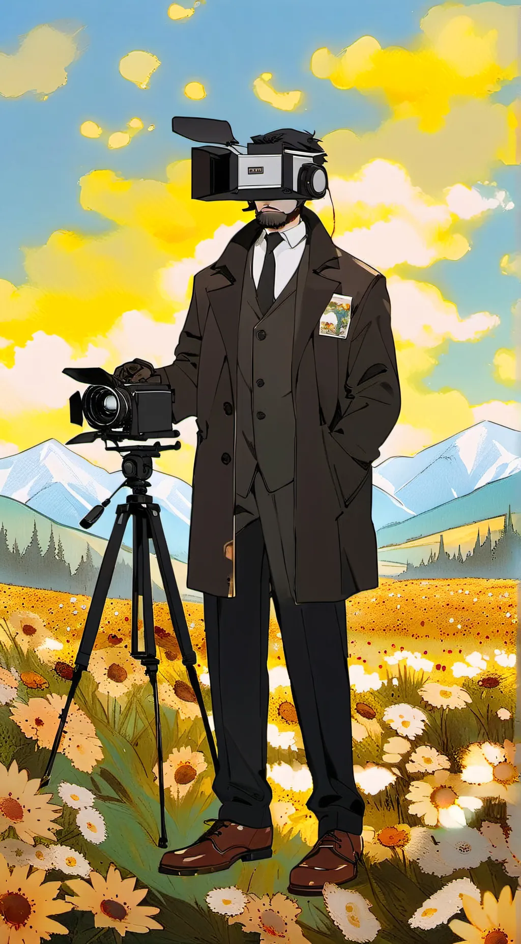 ai character: simp cameraman background