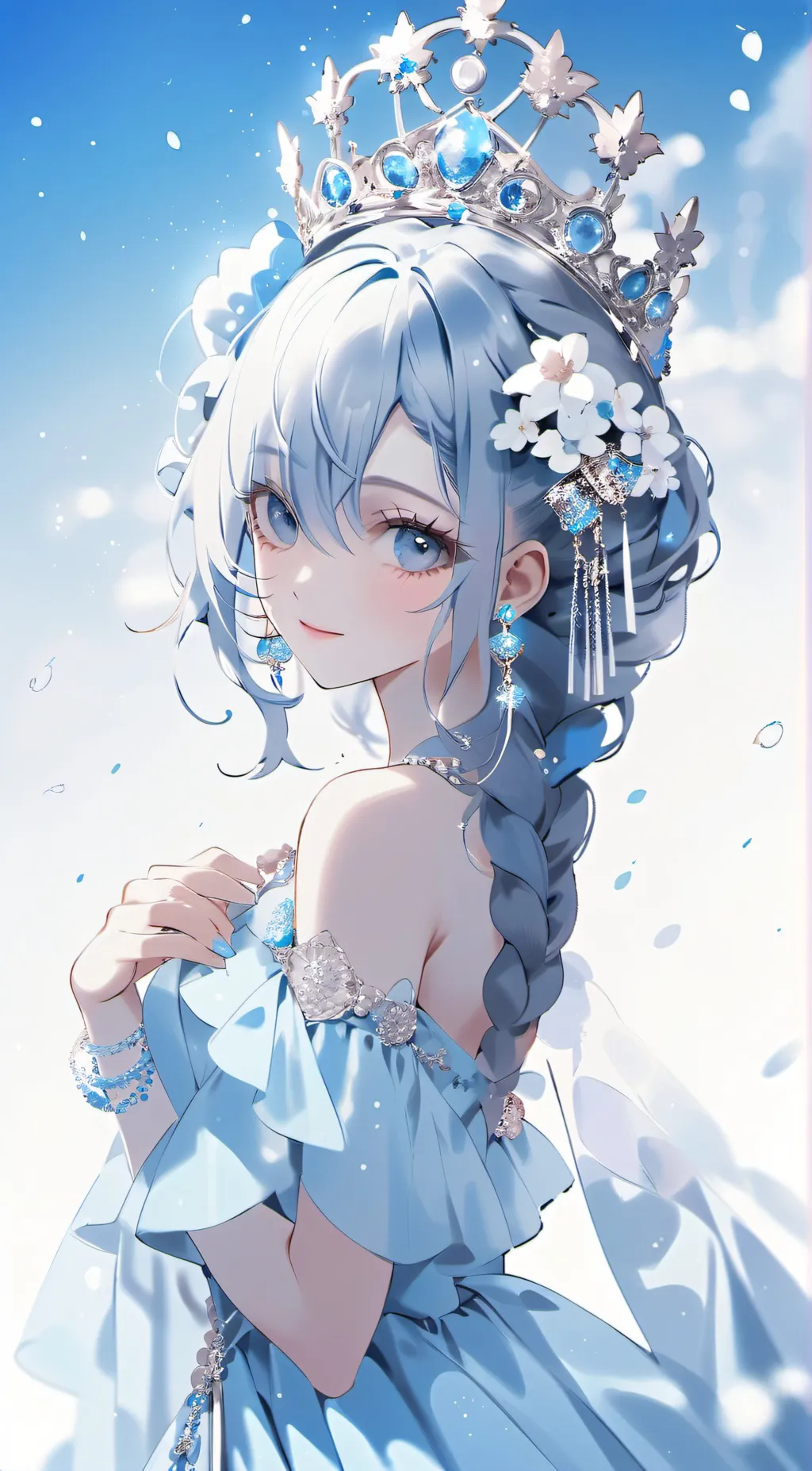 ai character: Aquamarine background