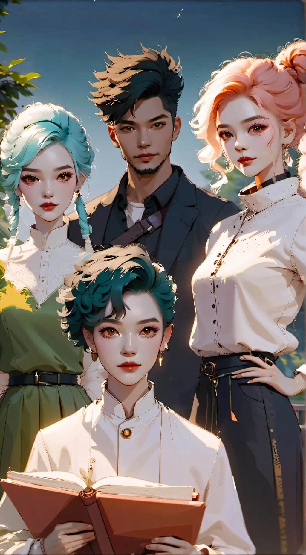 ai character: Zoe,kai, amy, beck background