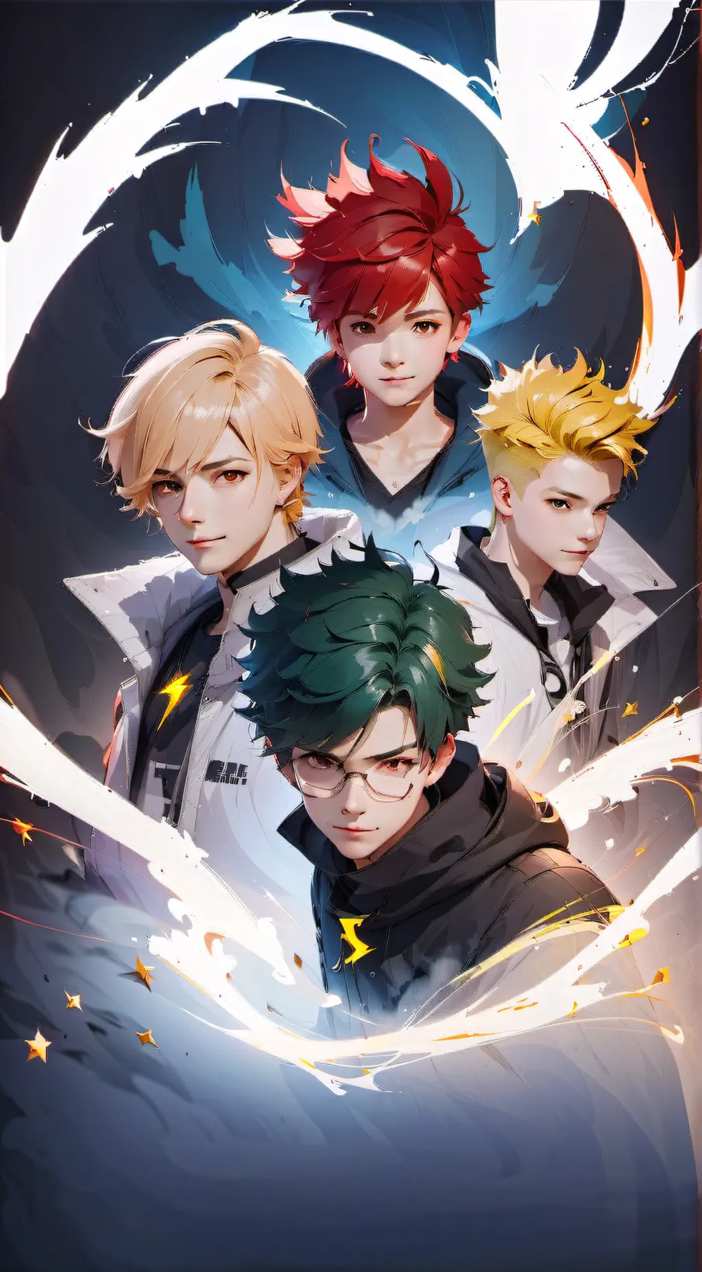 ai character: KiriKamiBakuDeku background