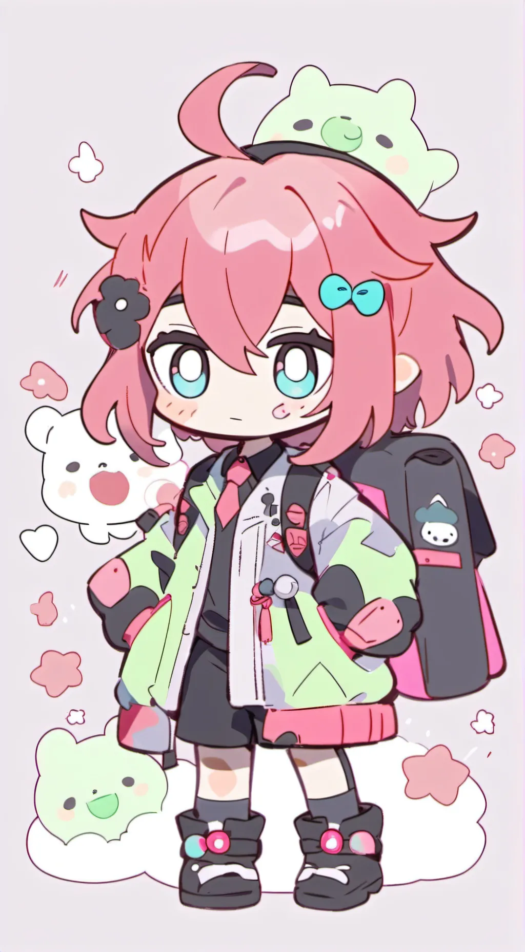 ai character: Skye  plushy  background
