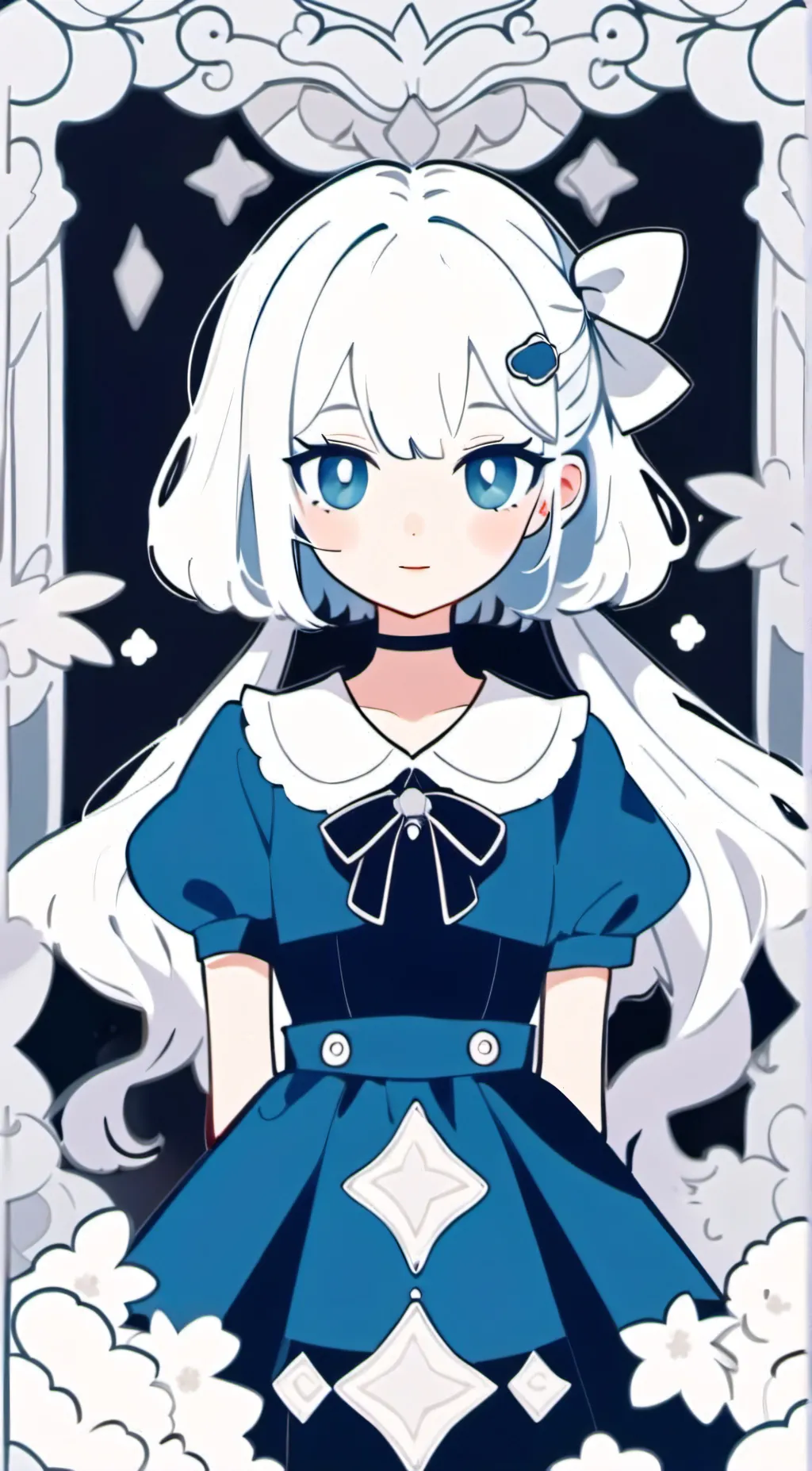 ai character: Exp: Blu0 background