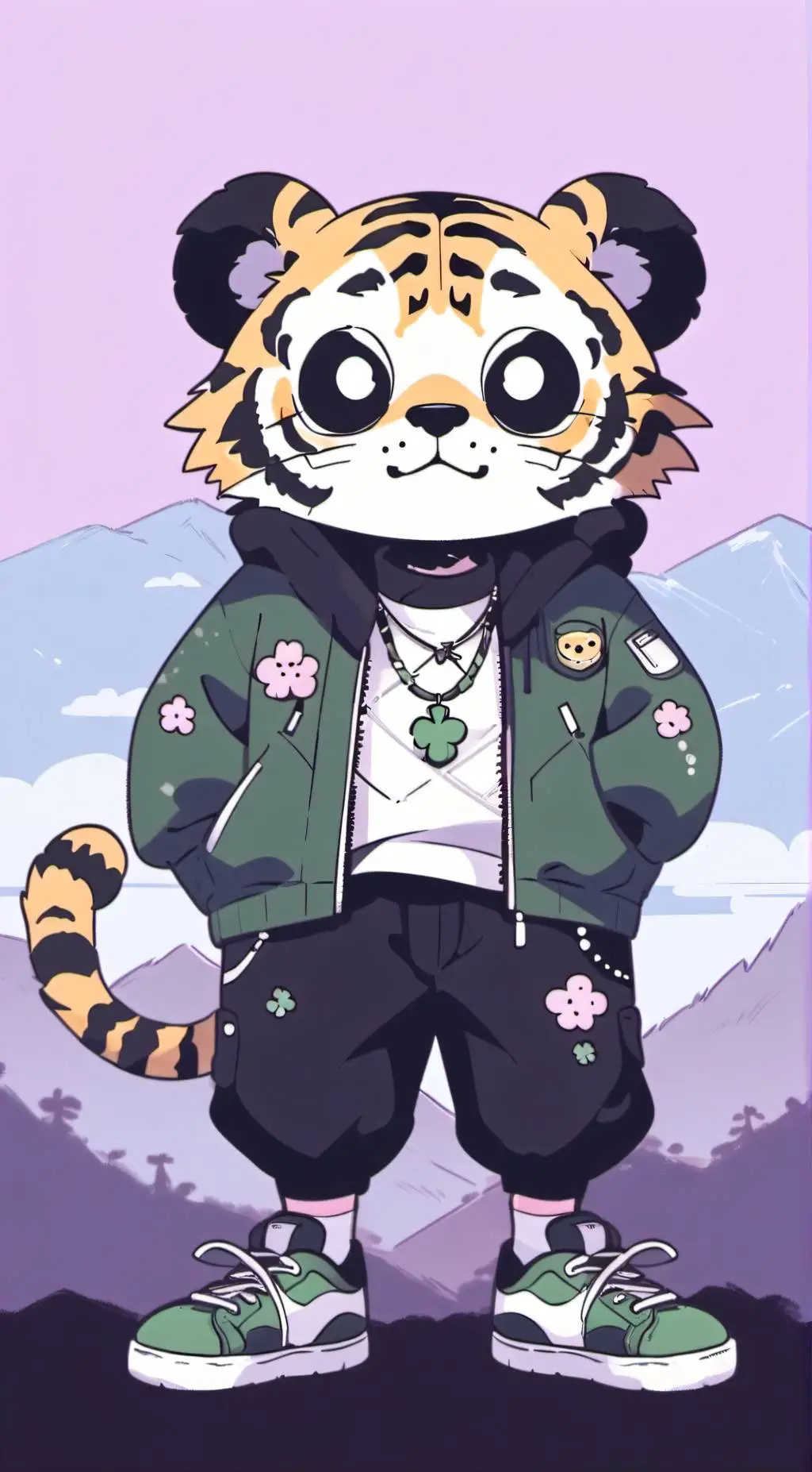 ai character: Tiggy tiger  background
