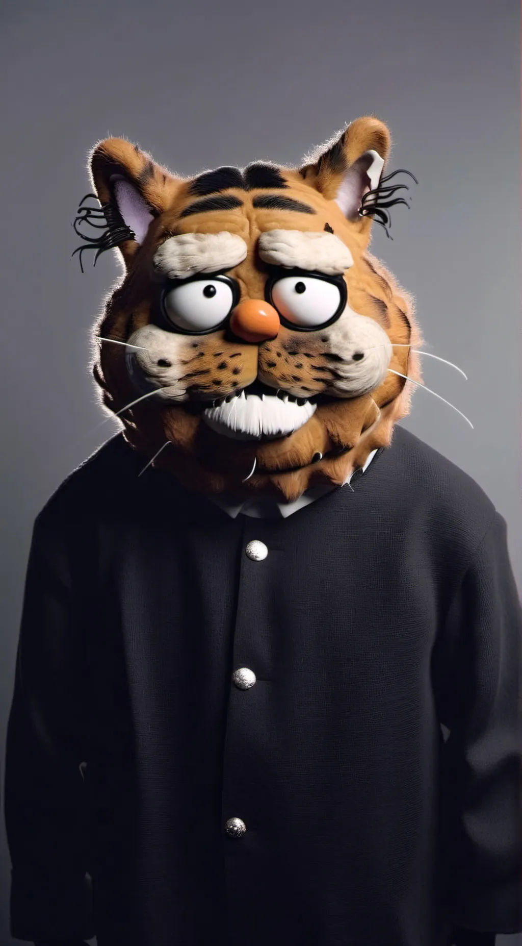 ai character: Creepy Garfield background