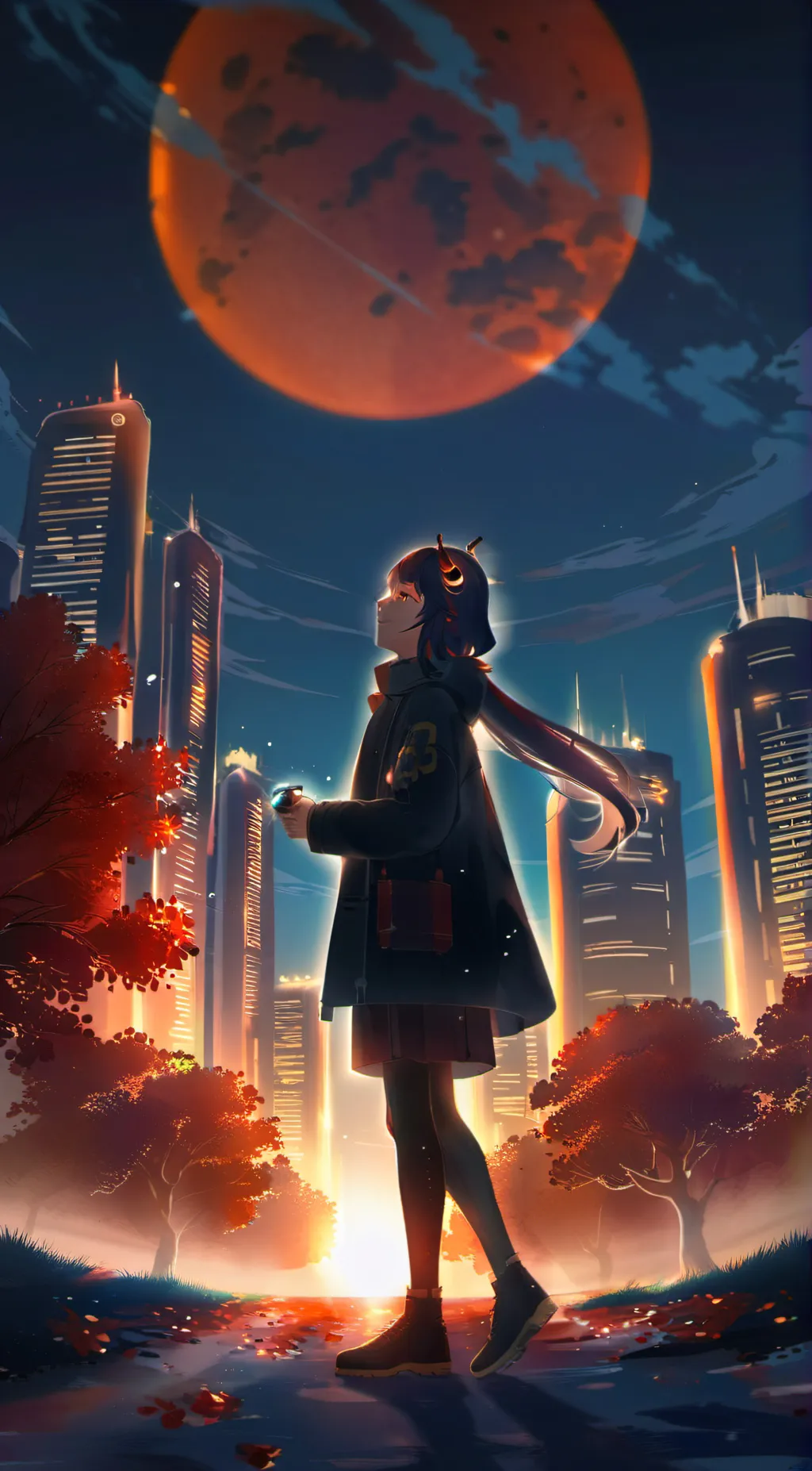 ai character: Night Walk background