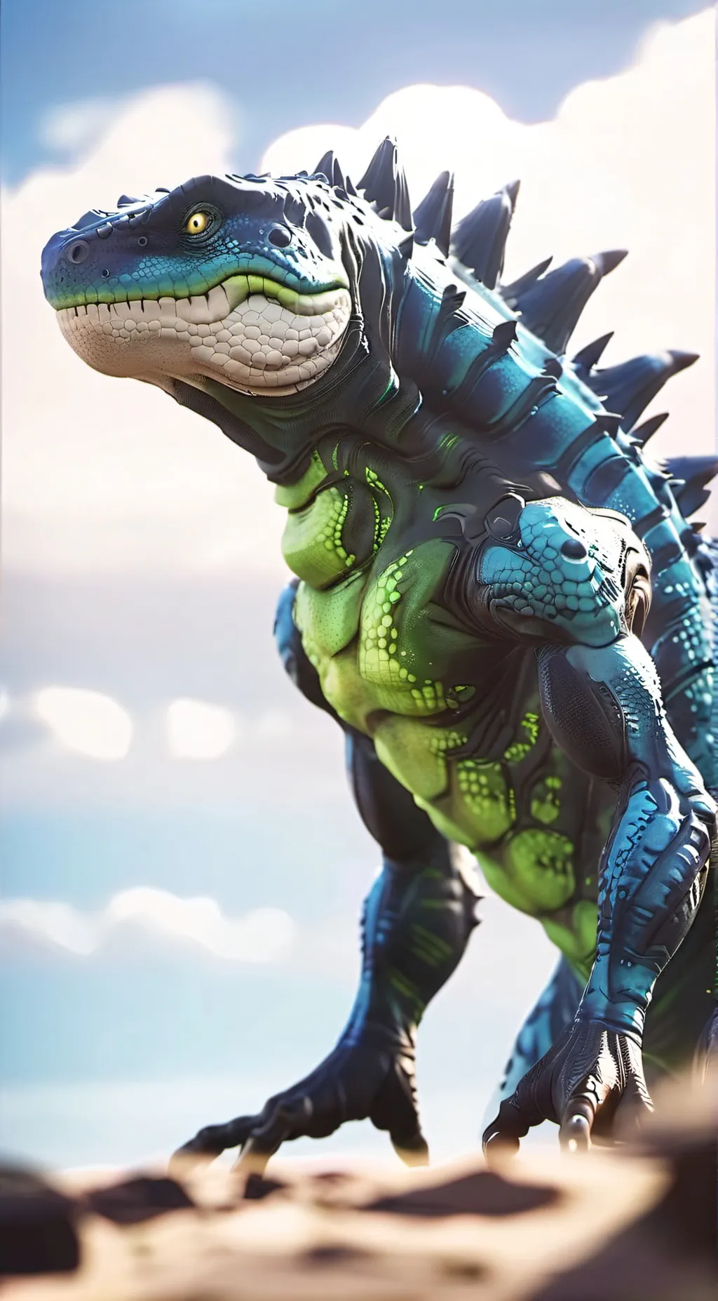 ai character: Godzilla battle background