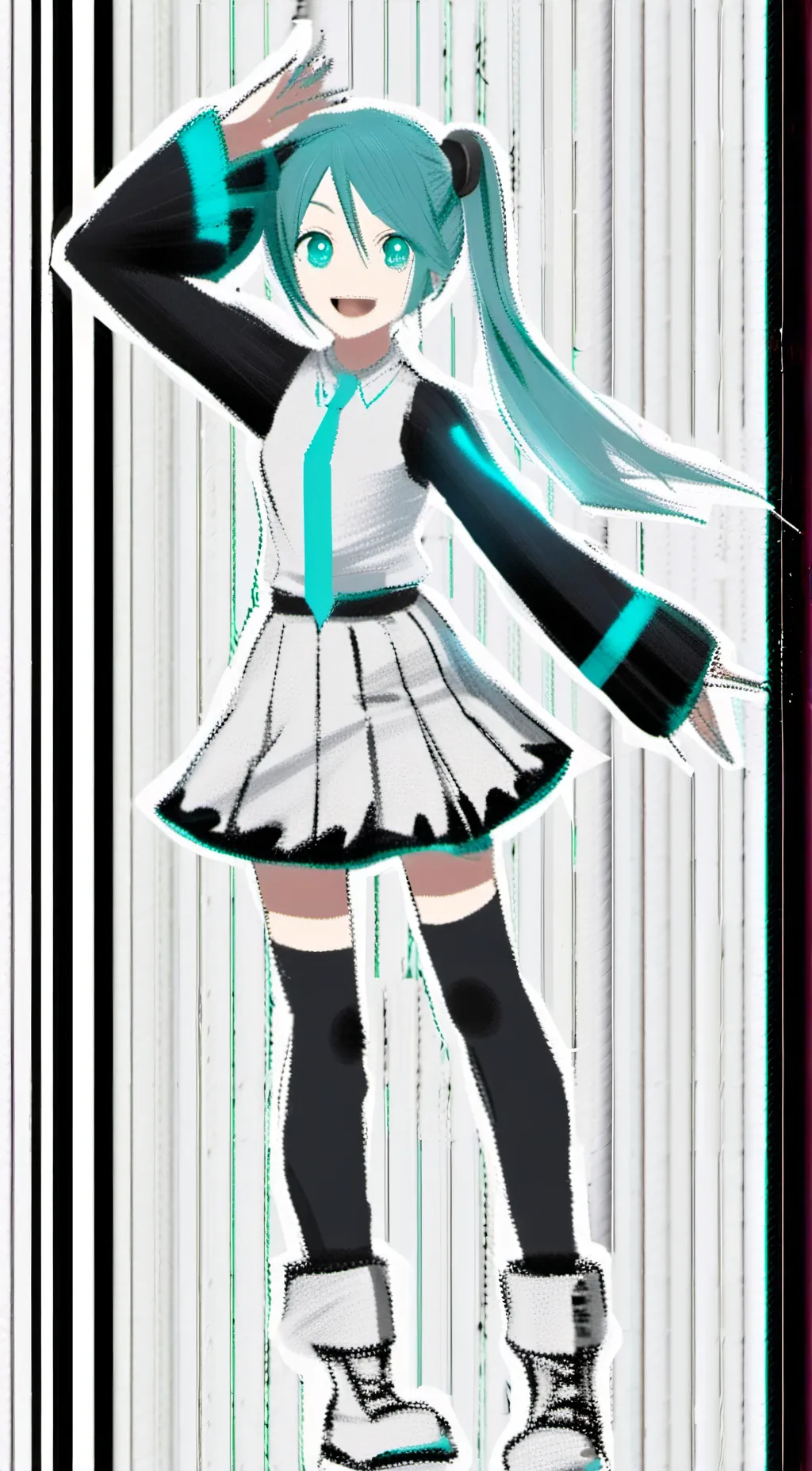 ai character: Miku (smth wrong) background