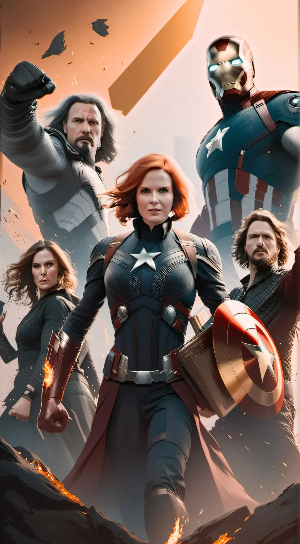 ai character: The Avengers  background