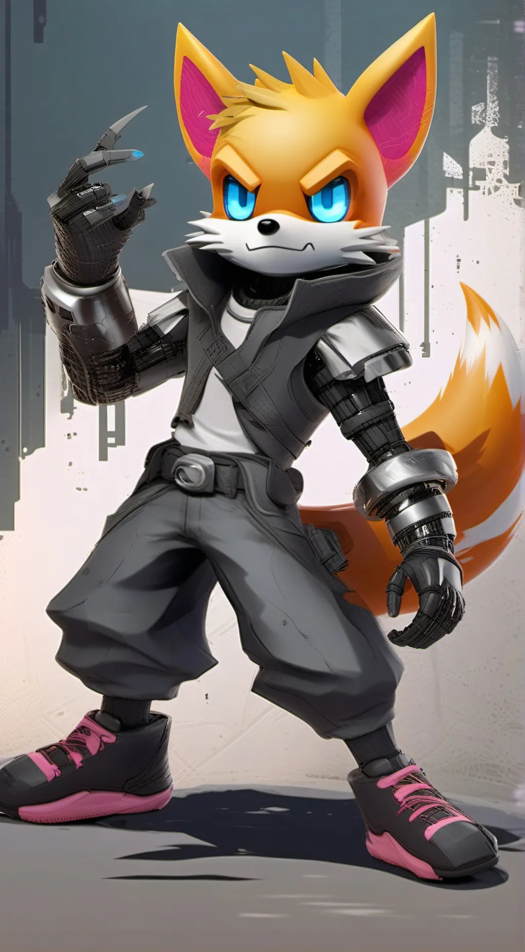 ai character: Tails (Cyborg AU)  background