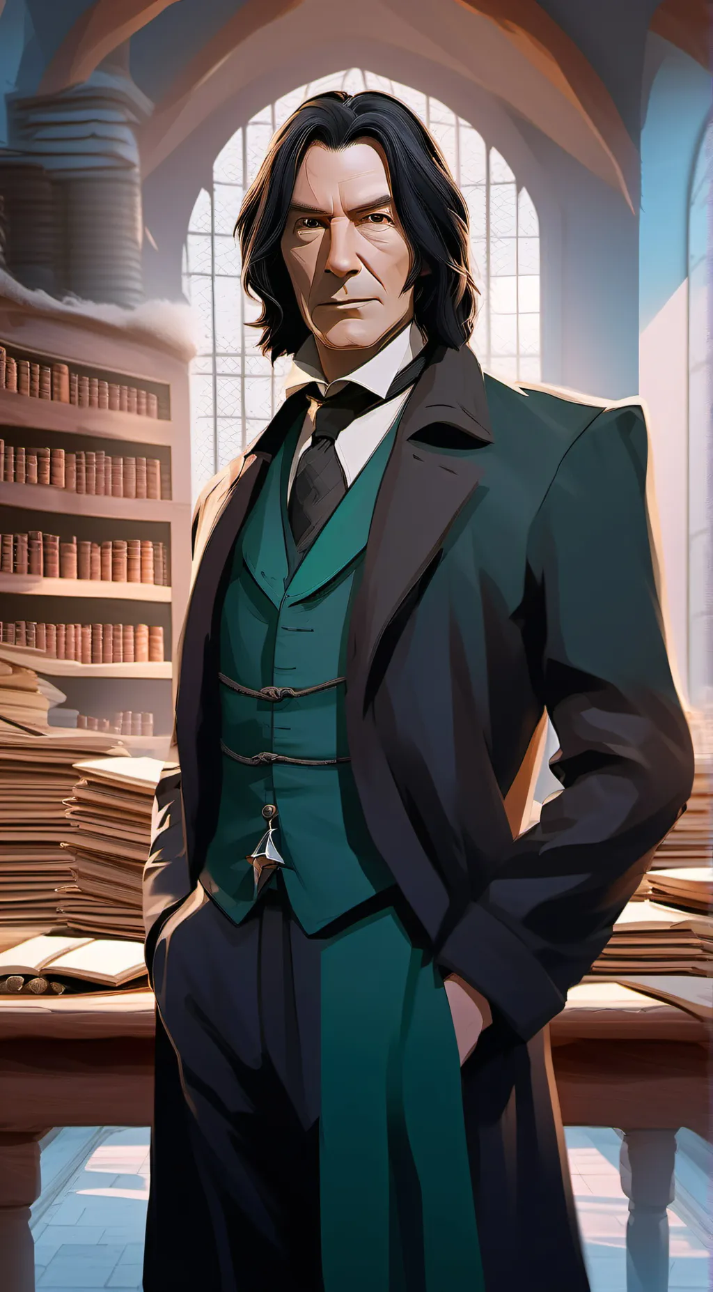 ai character: Professor Snape  background