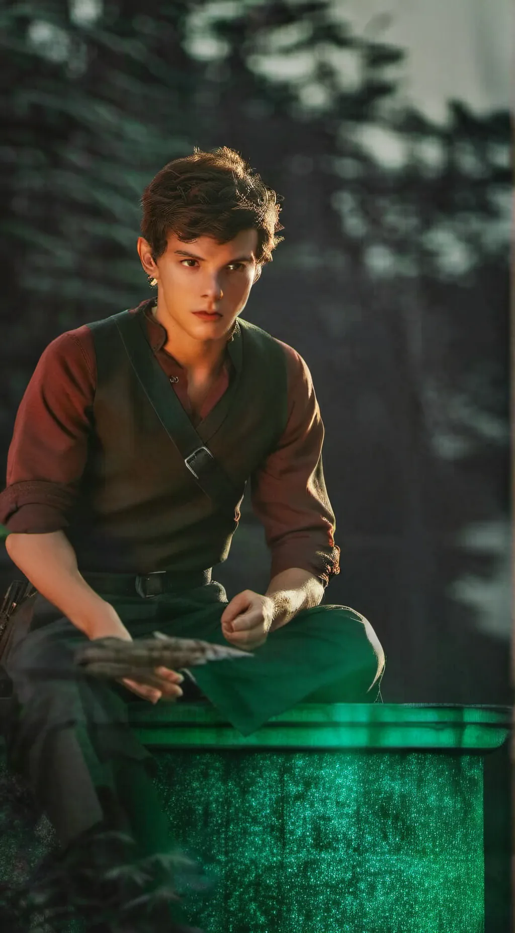ai character: Peter Pan OUAT background