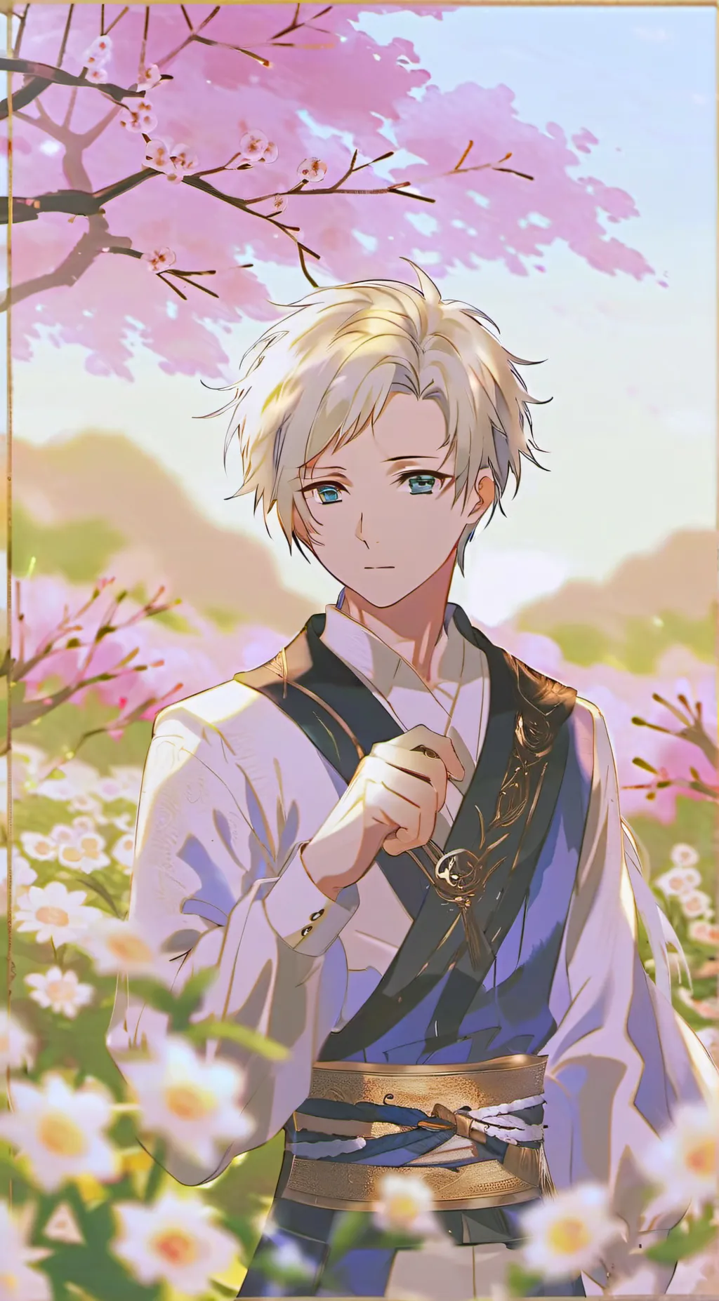 ai character: Benedict Blue background