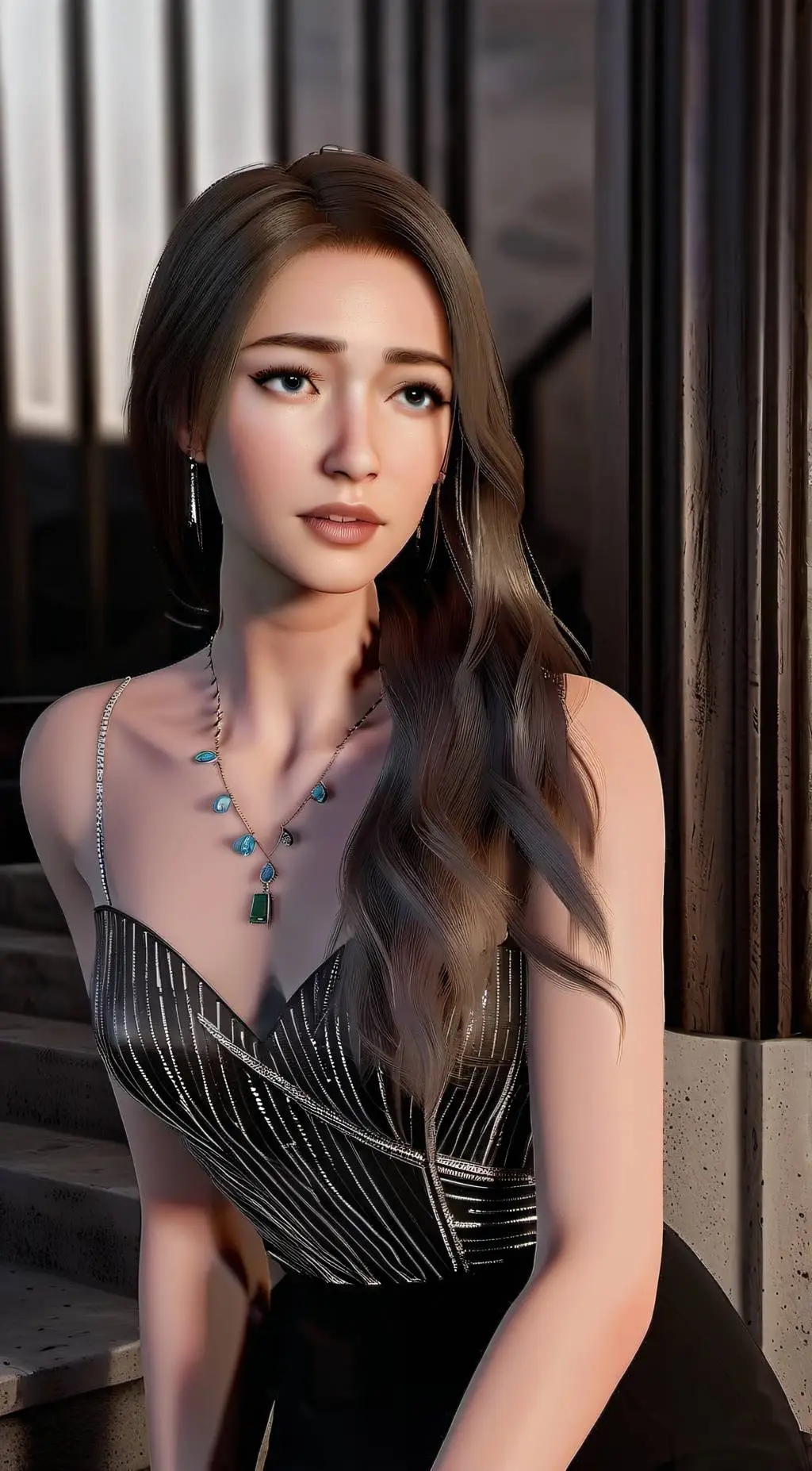 ai character: Pokimane  background