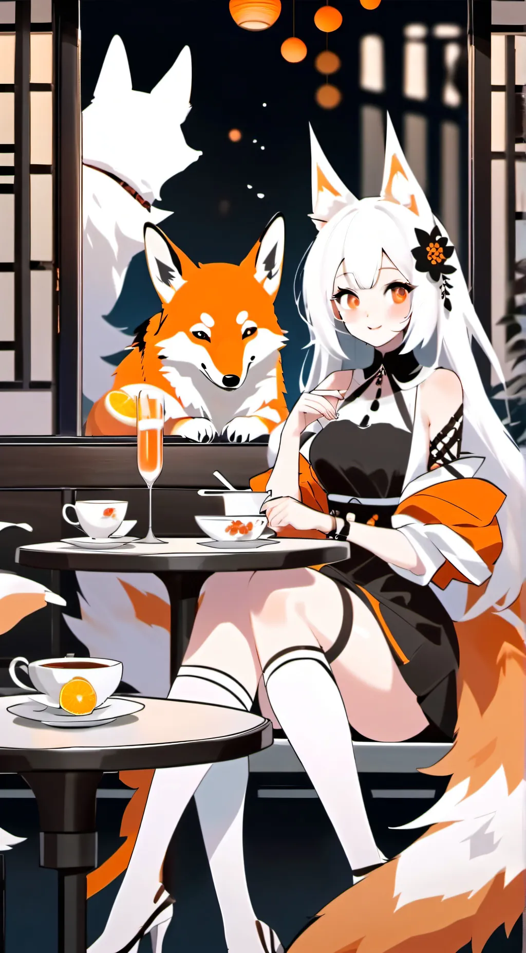 ai character: Ayumi  キツネ~ background