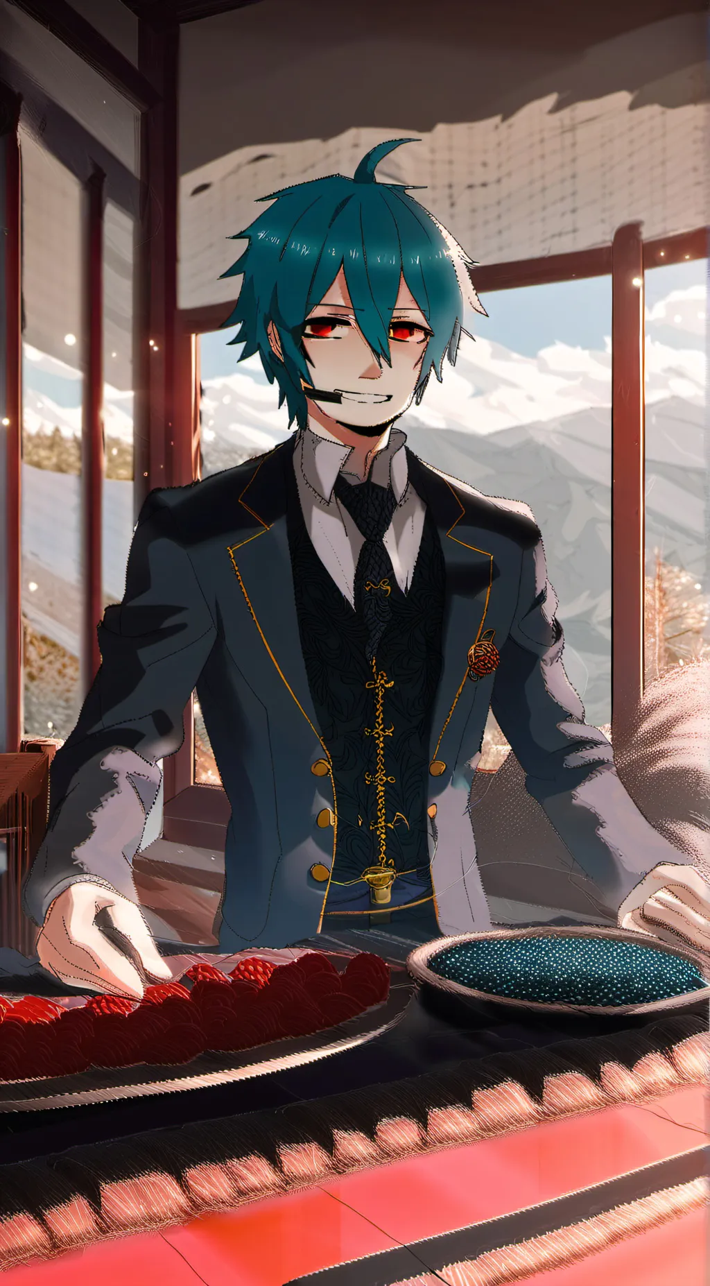 ai character: Splendid 💙❤ background