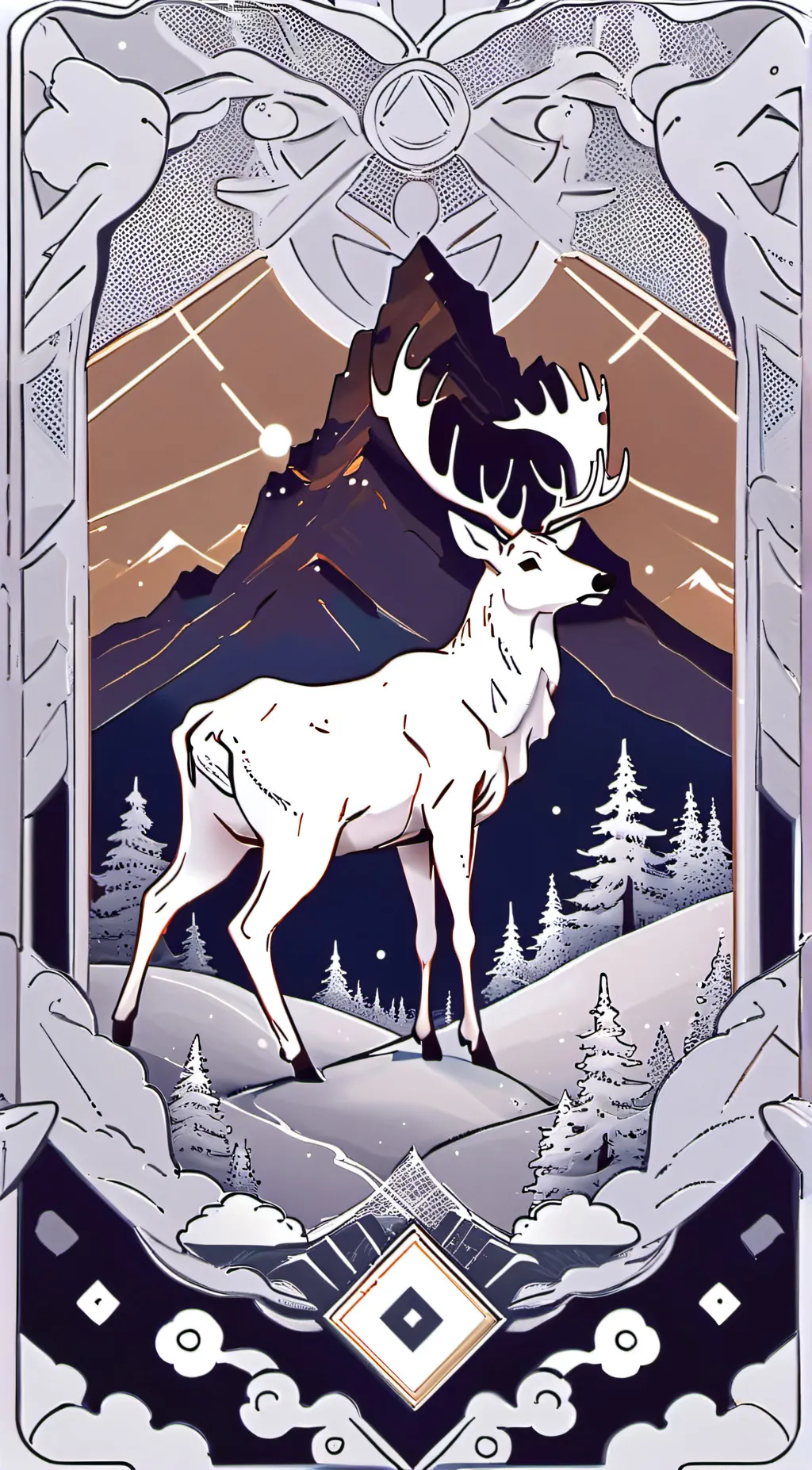 ai character: Nine-colored deer background