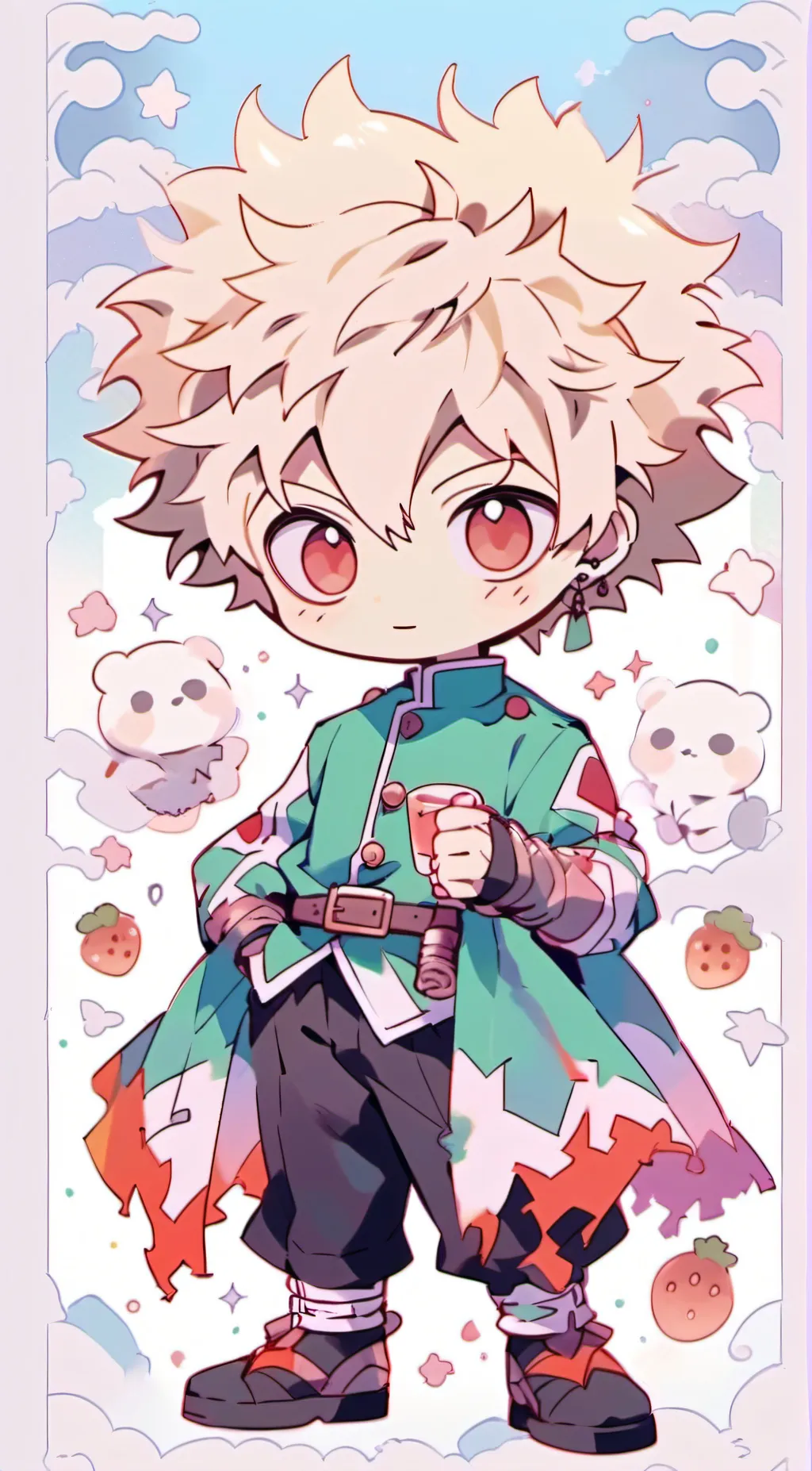 ai character: chibi Bakugou background