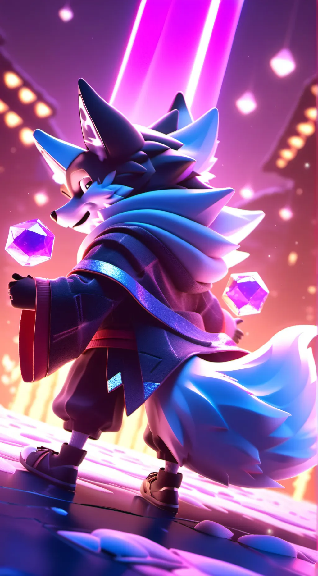 ai character: crysttails  background