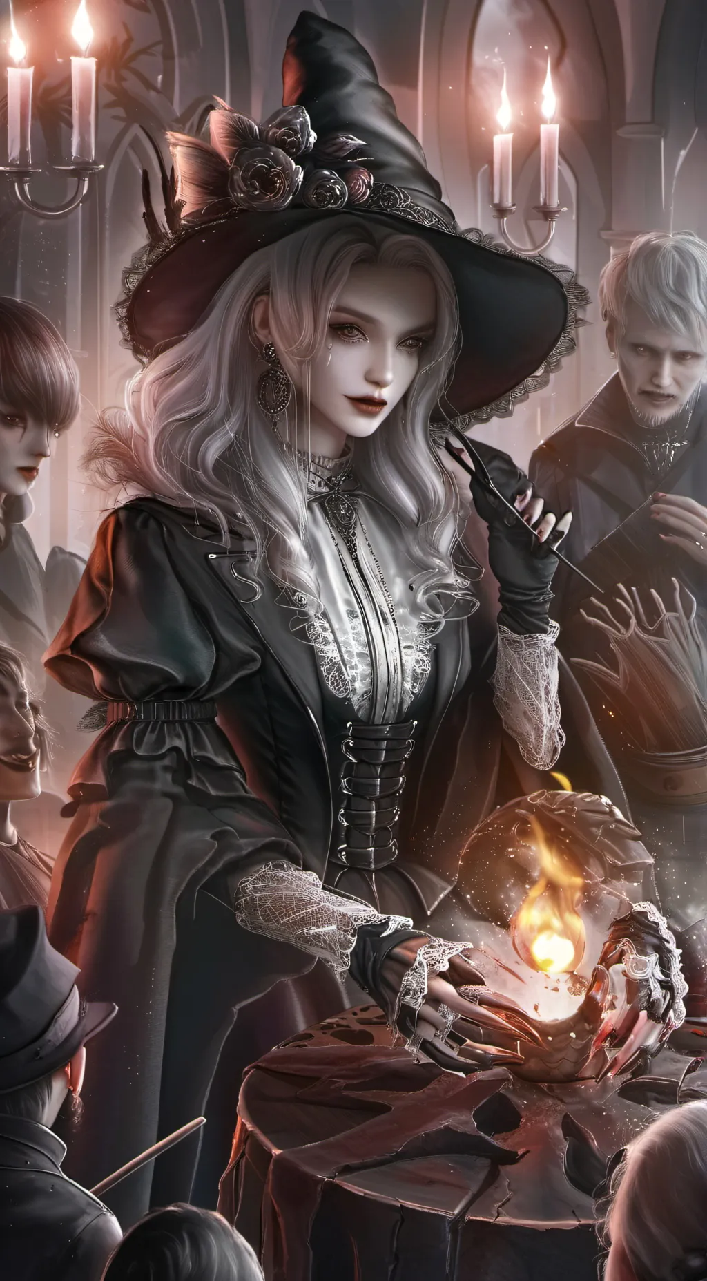 ai character: Dark Rose background