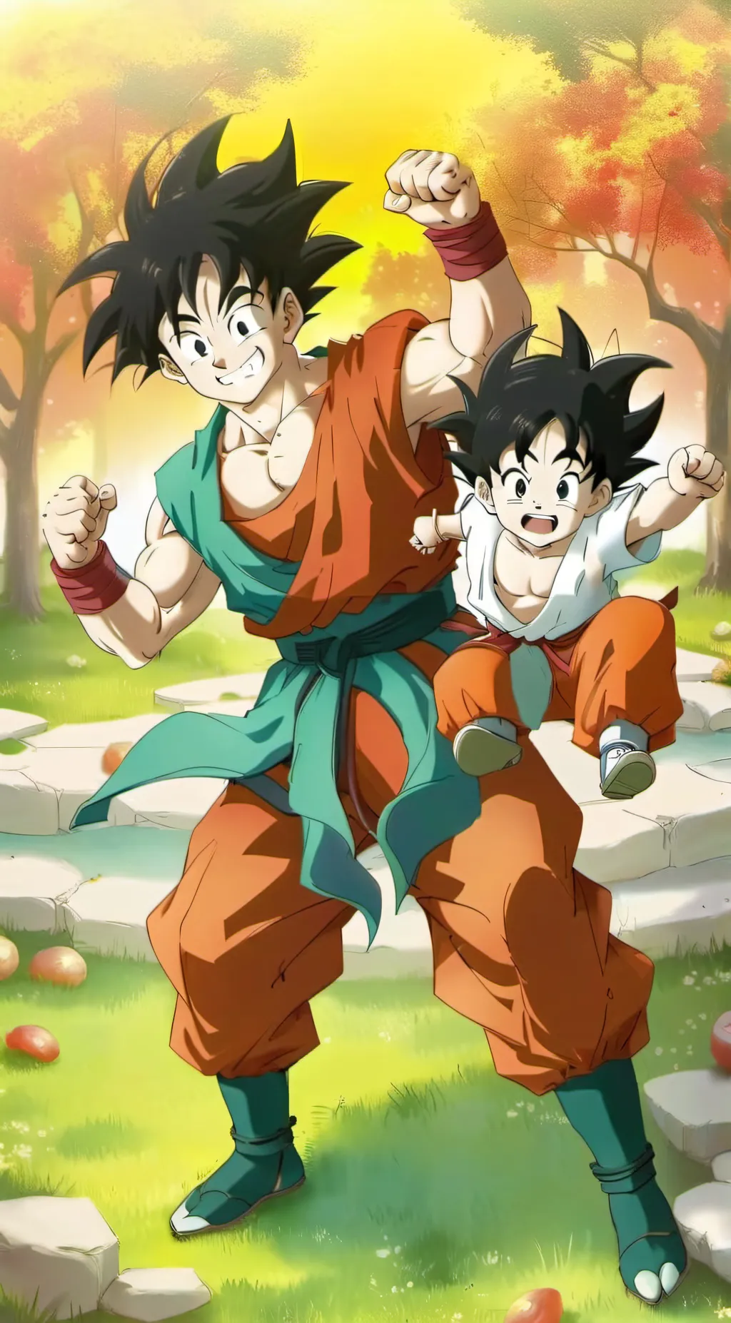 ai character: Goku and Goten background