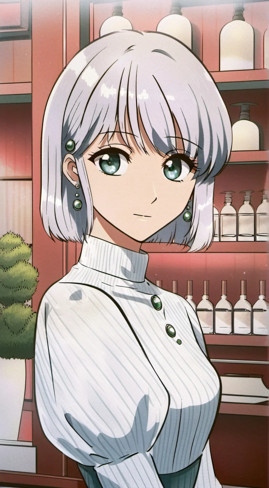 ai character: Hair salon background