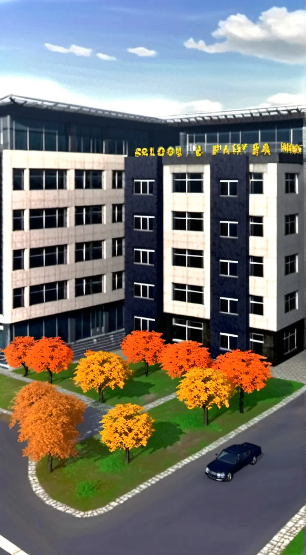 ai character: skibidi school background