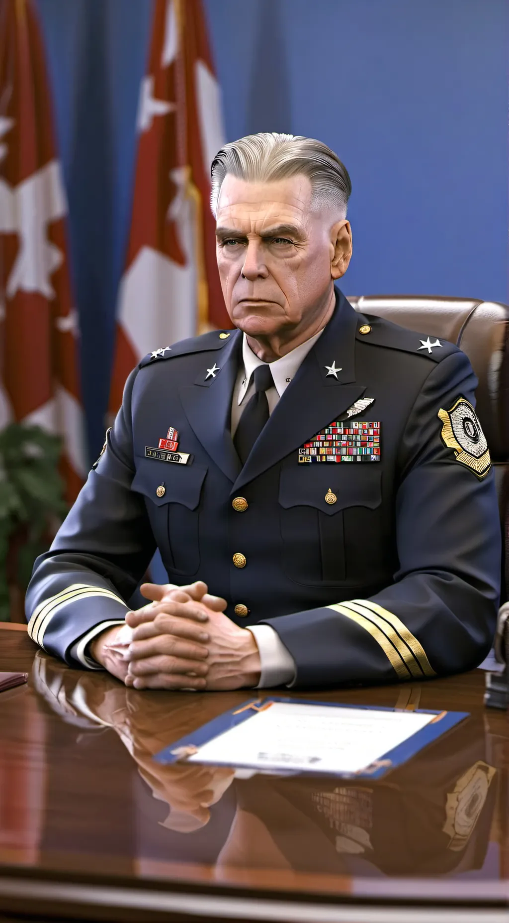 ai character: Army headquarters  background