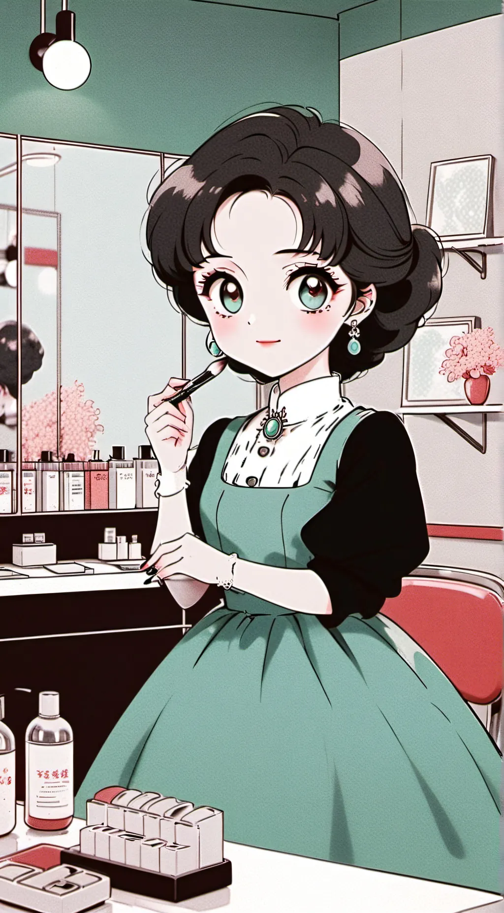 ai character: Makeup salon  background