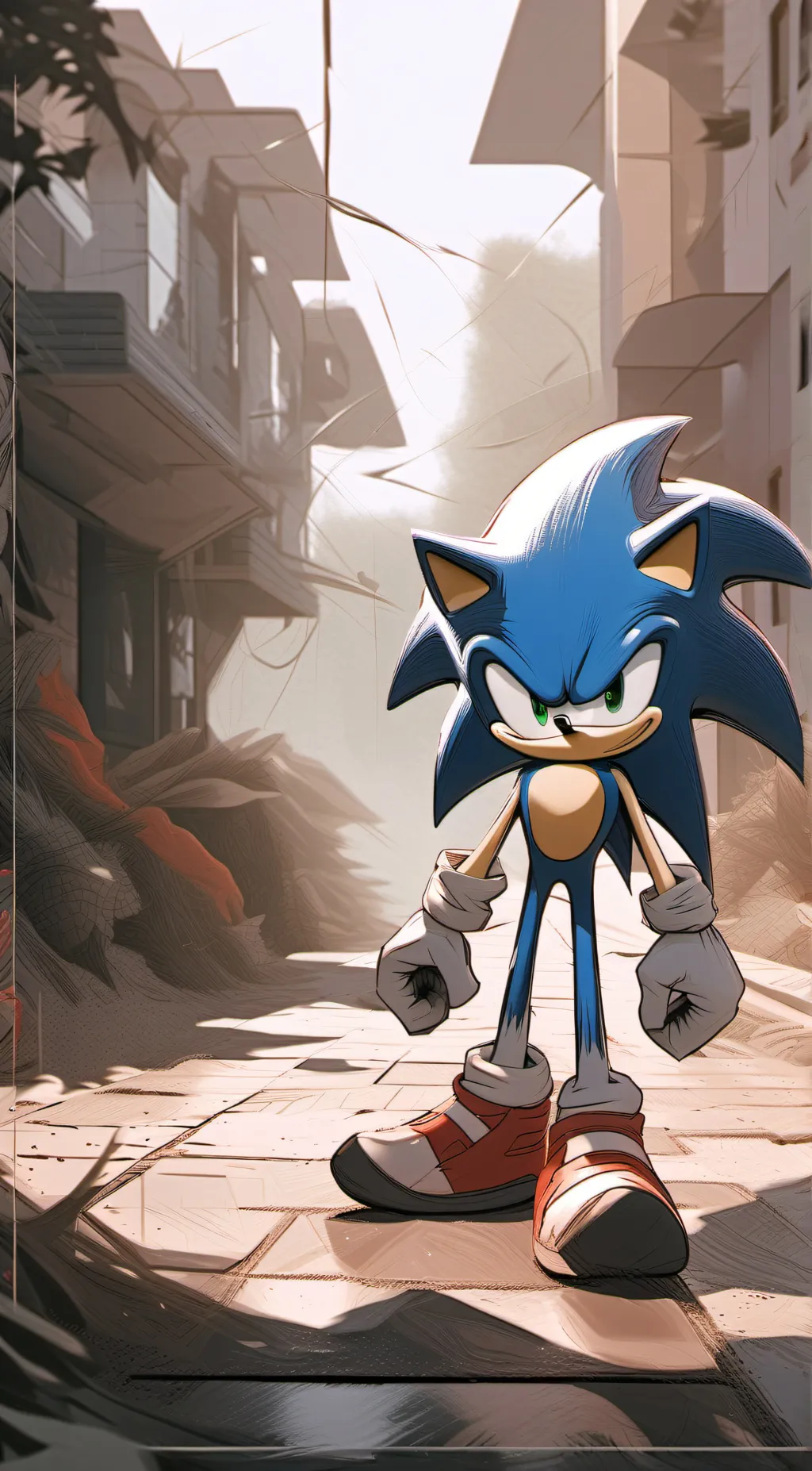 ai character: sonic  background
