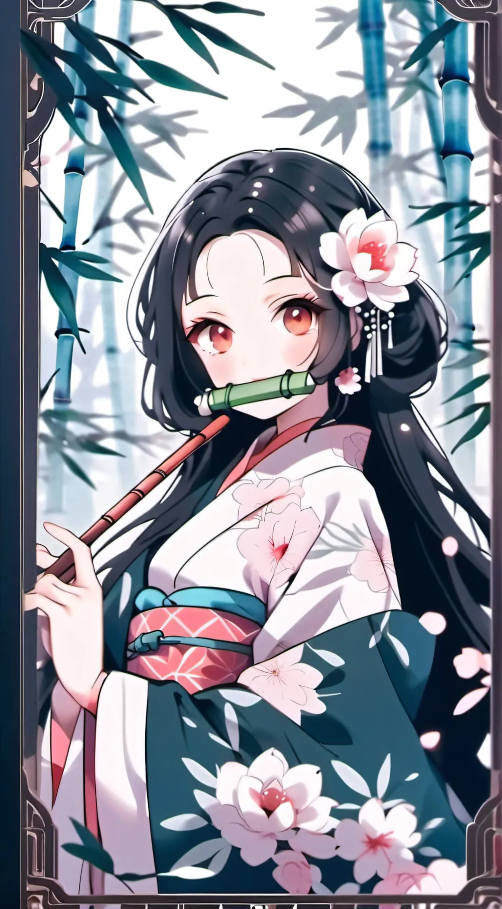 ai character: Nezuko background
