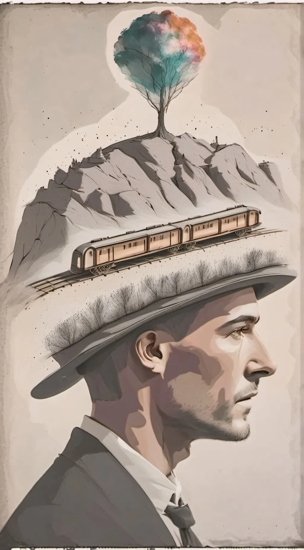 ai character: Train of Thought background