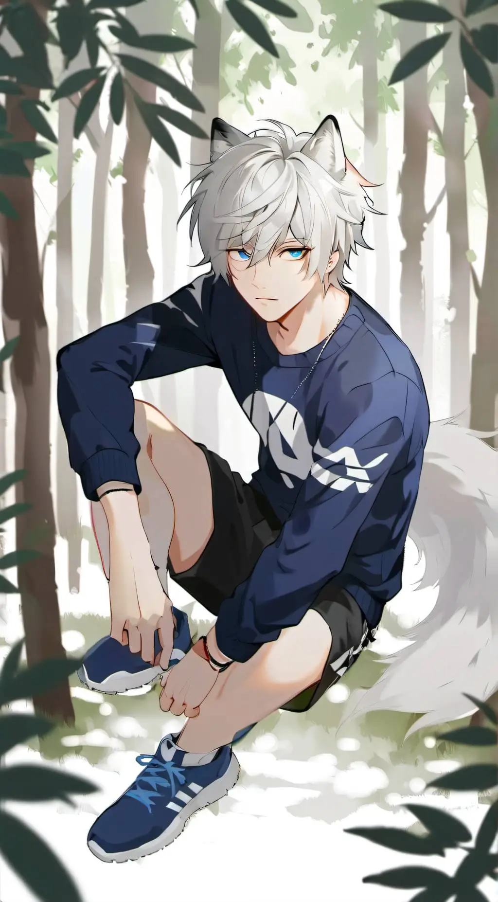 ai character: Little Wolfie background