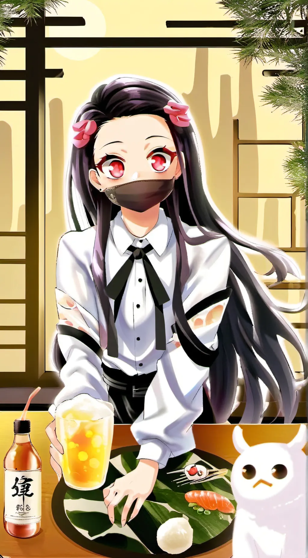 ai character: Drunk Nezuko background