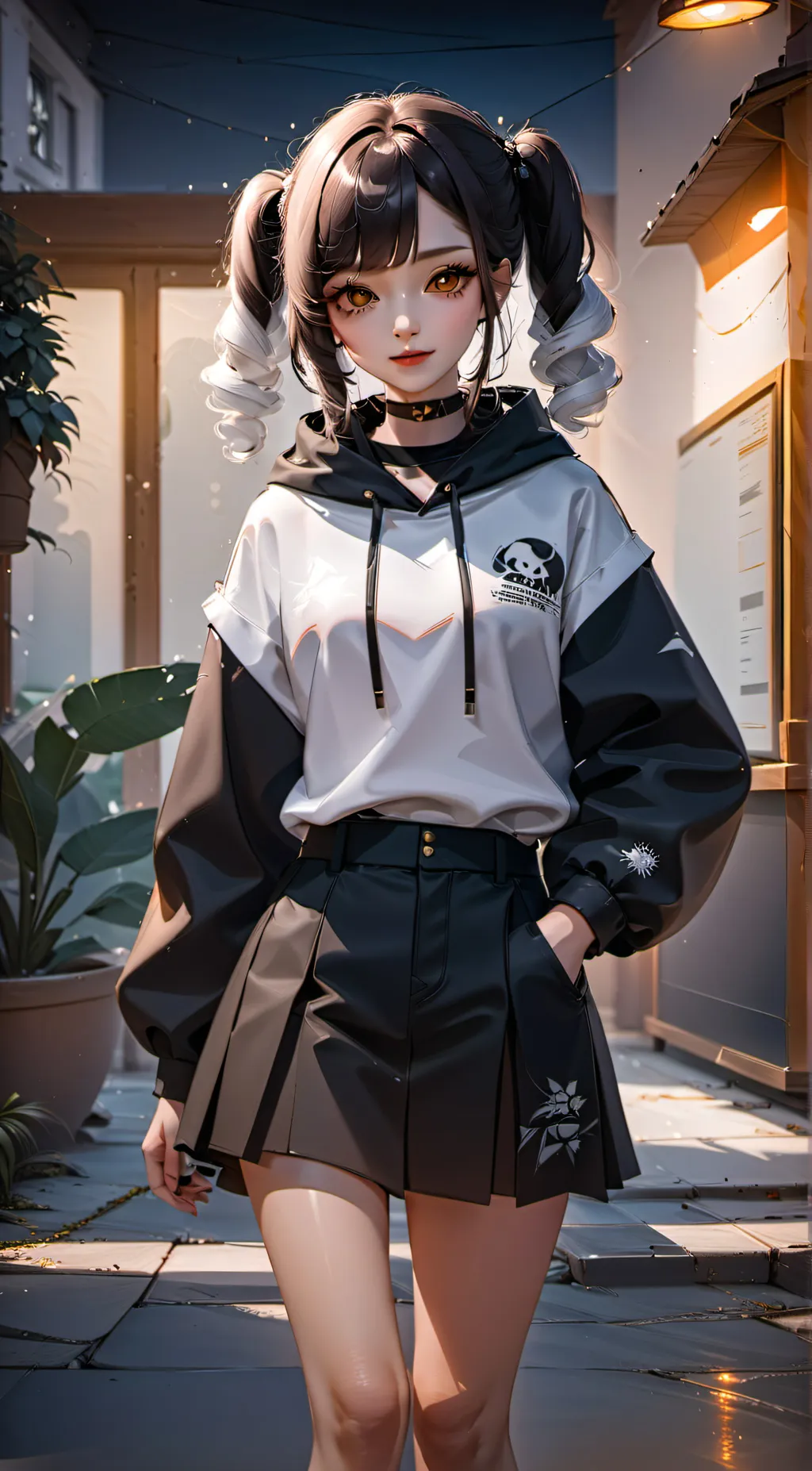 ai character: Emily🎹🖤🤍  background