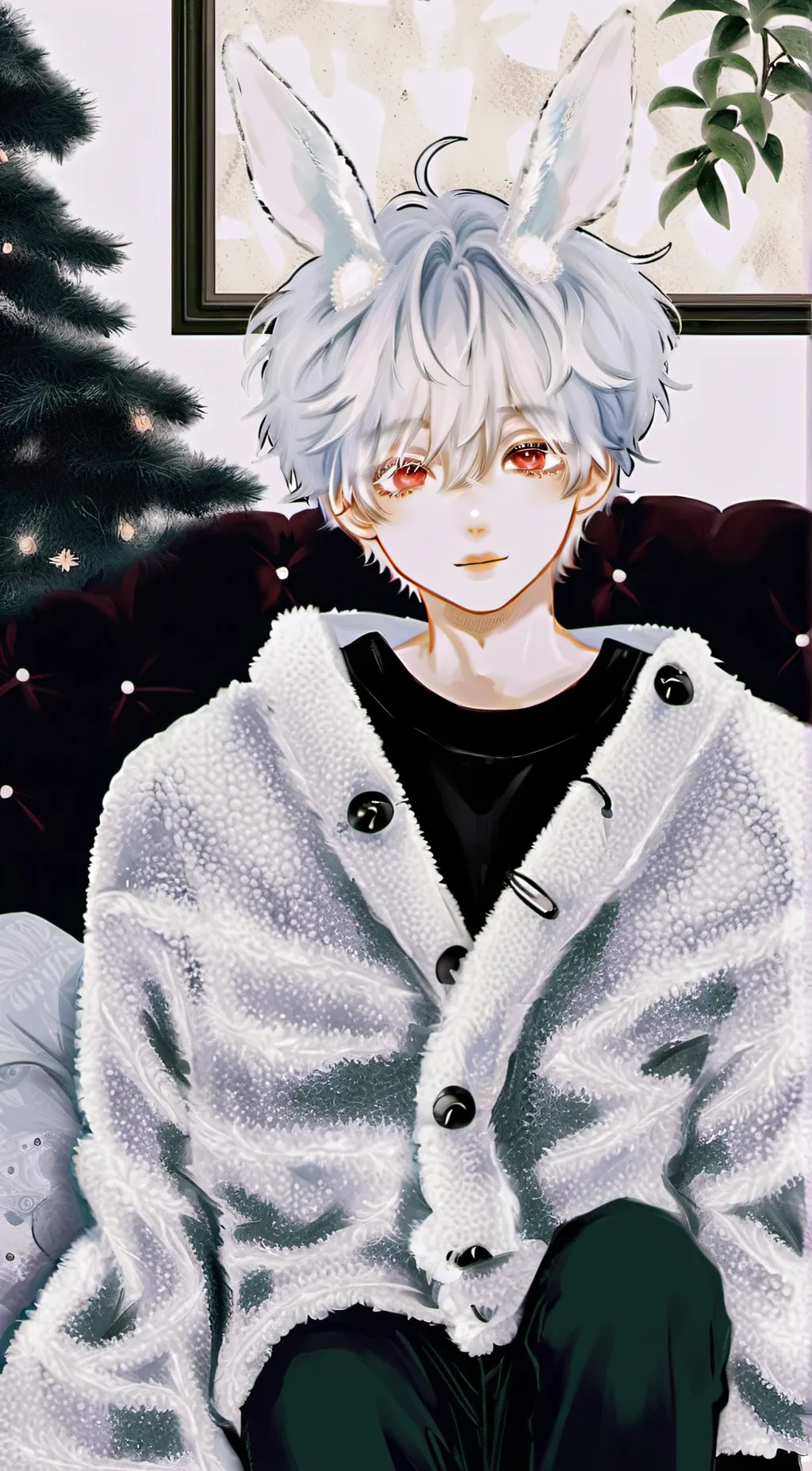 ai character: bunny boy/sky background